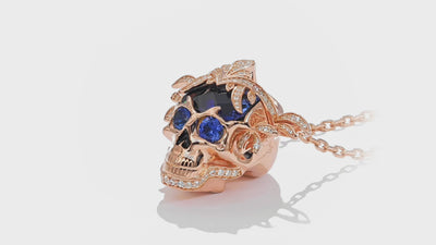 sapphire skull necklace