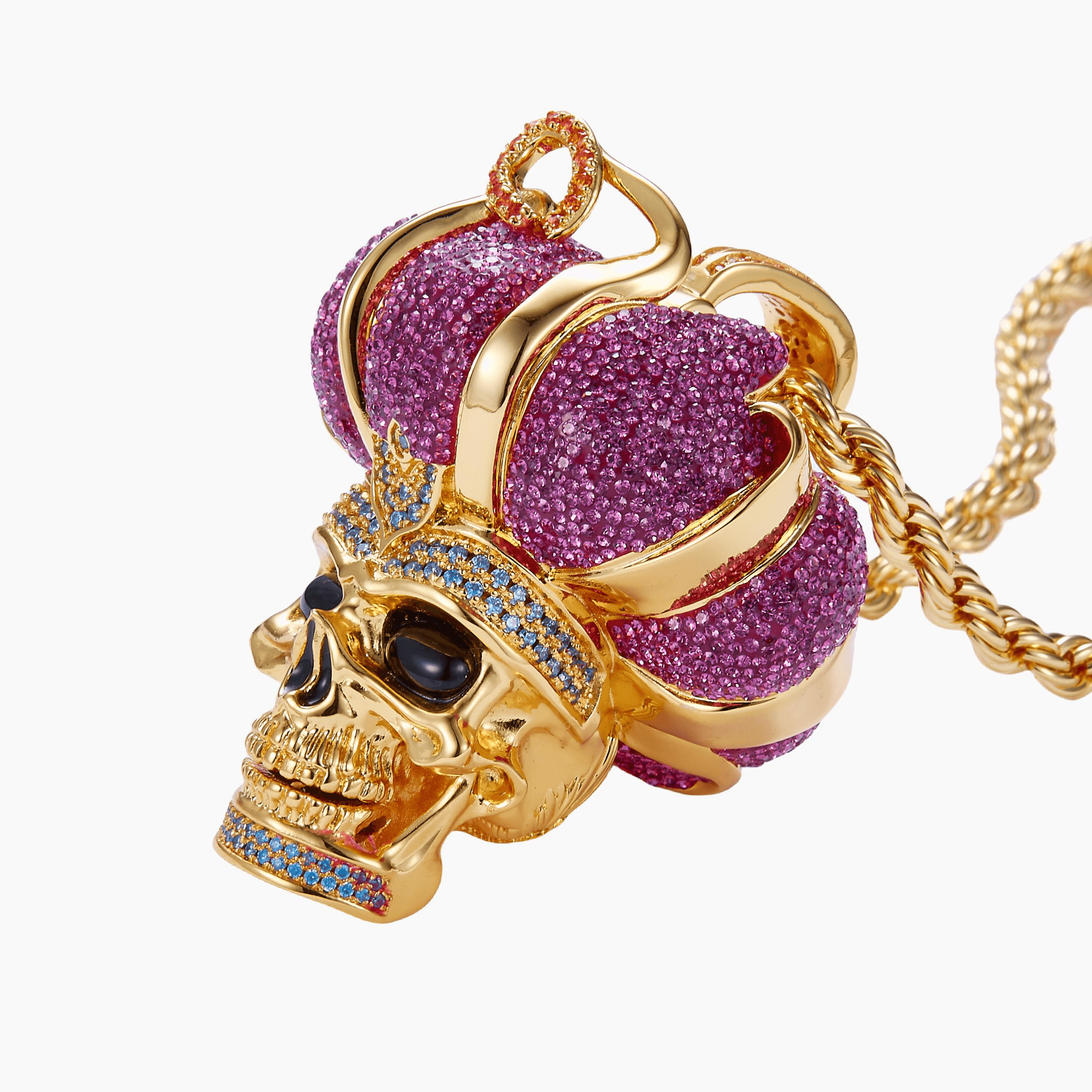 gold skull necklace for men and women
