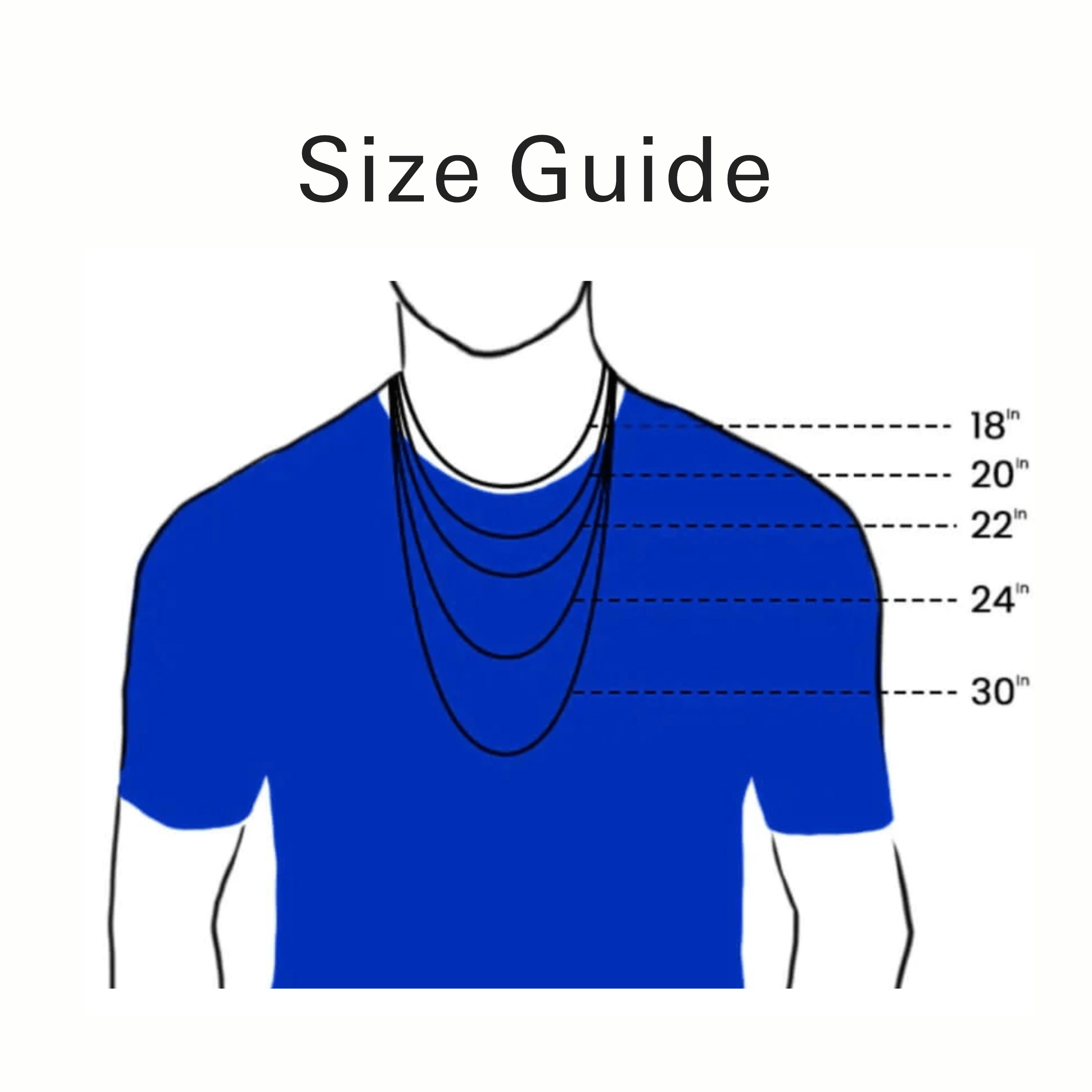 skull necklace size guide